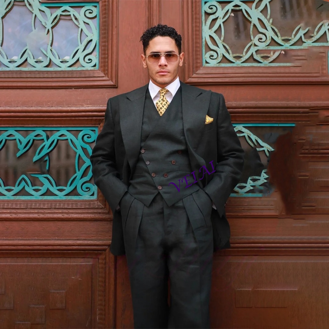 Men'S Formal Wear Waistcoat - Ensemble de smoking noir sur mesure