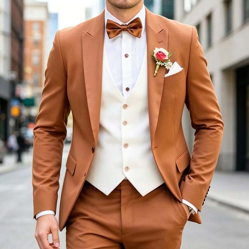 Men'S Formal Wear Waistcoat - Nouveau Costume Classique 3 Pièces pour