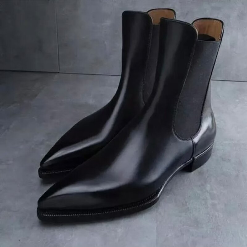 Men Formal Wear Brands - Hommes mode Chelsea bottes noir une