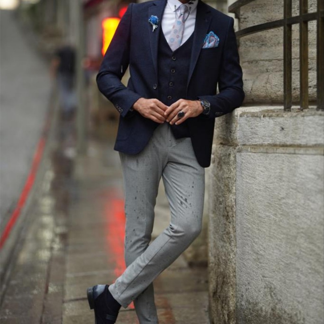 Men'S Formal Wear Not Suit - Costume élégant pour homme, bleu marine,