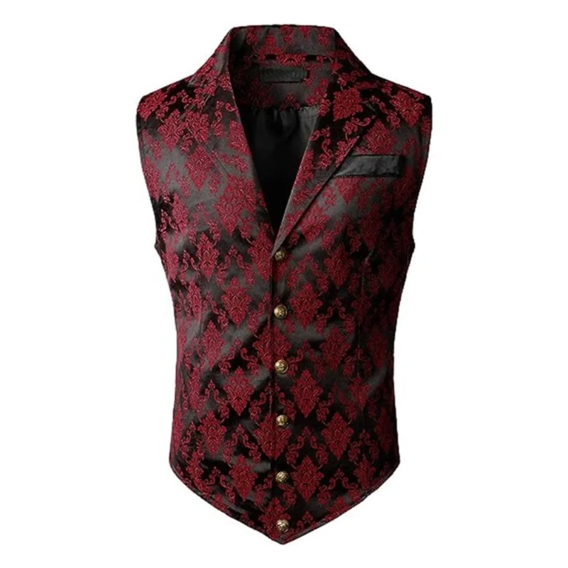 Men'S Formal Wear Waistcoat - Gilet rétro britannique ajusté pour homme