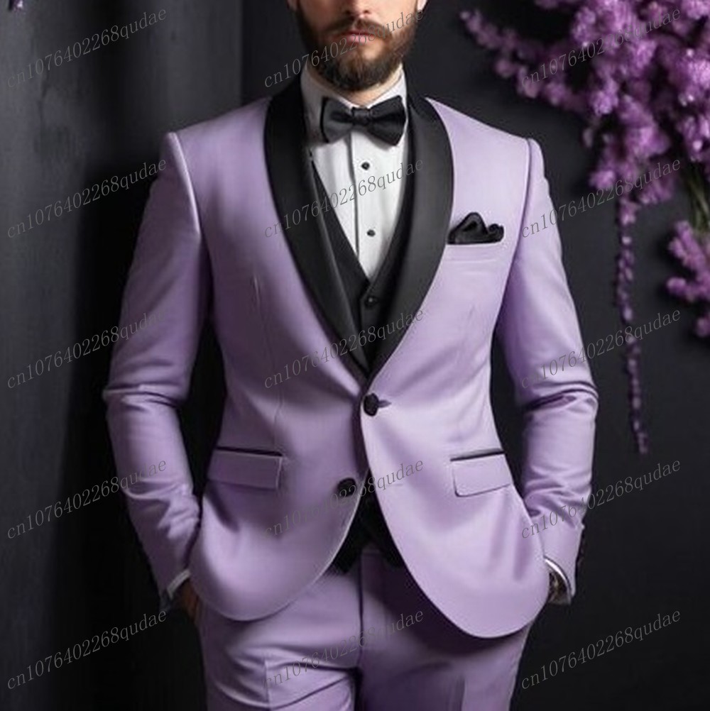Men Formal Wear Purple - Costume formel violet et noir pour