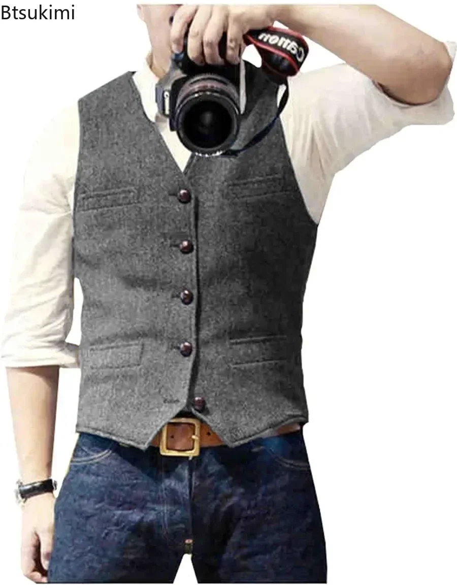 Men'S Formal Wear Waistcoat - Gilet de Costume Homme Vintage Col