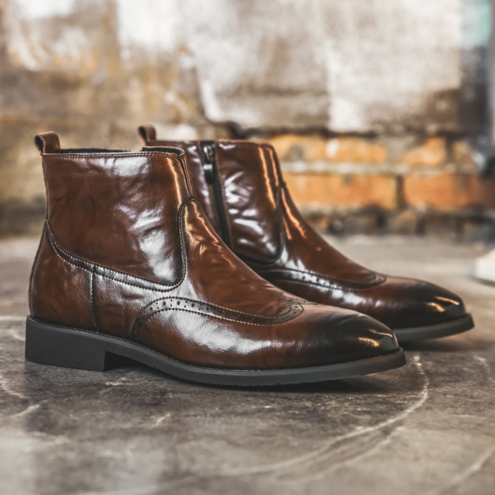 Formal Upper Wear Men - Bottes Chelsea Brogue pour hommes avec
