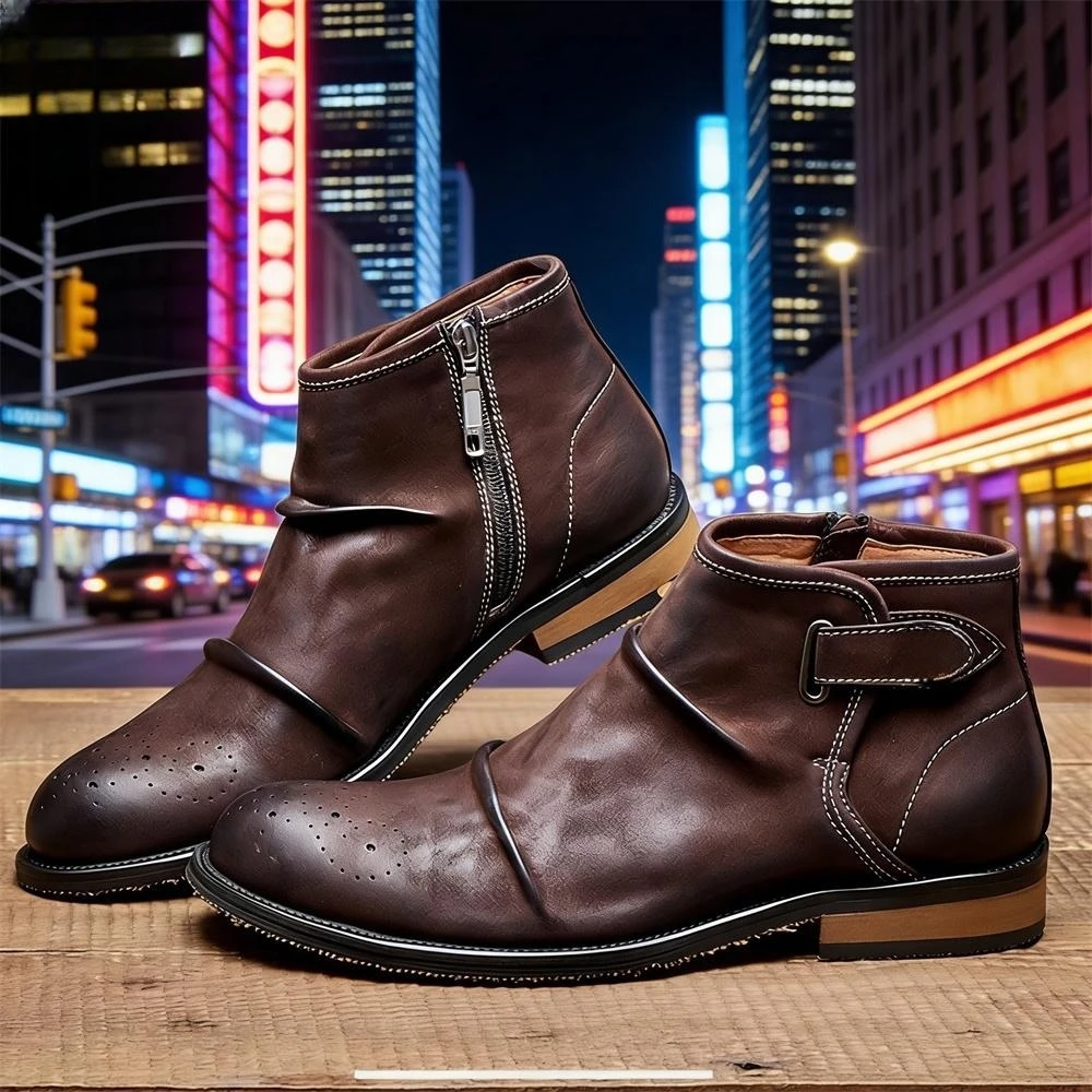 Bottes à bout brogue pour homm - Formal Men Daily Wear Footwear avis et prix
