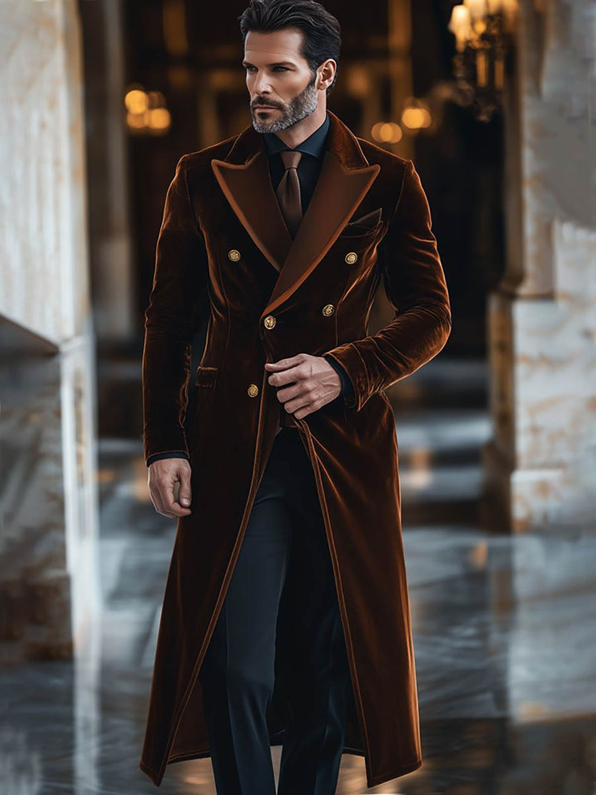 Manteau Long en velours marron - Men'S Formal Wear Waistcoat avis et prix