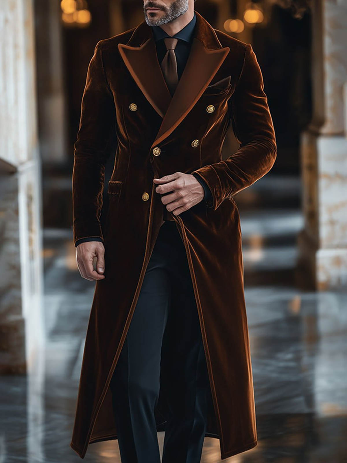 Manteau Long en velours marron - Men'S Formal Wear Waistcoat avis et prix