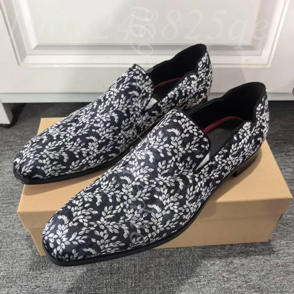 Mocassins noirs à motif floral - Formal Upper Wear Men avis et prix