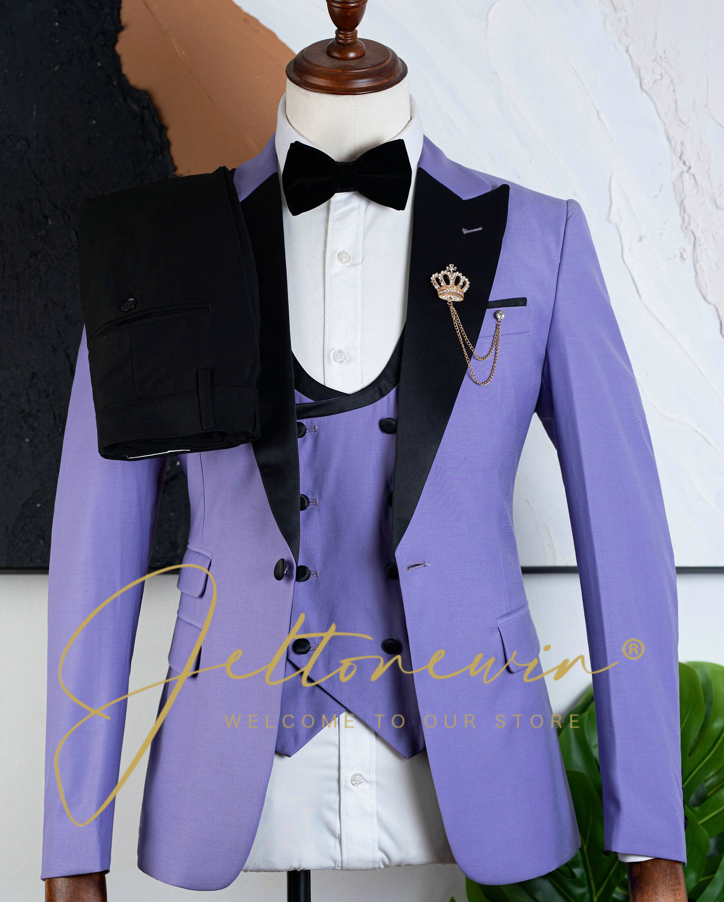 Ensemble de costume de smoking - Men Formal Wear Purple avis et prix