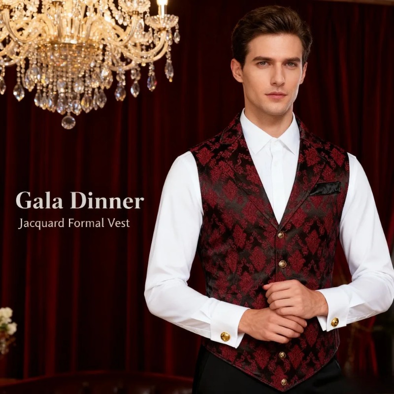 Gilet rétro britannique ajusté - Men'S Formal Wear Waistcoat avis et prix