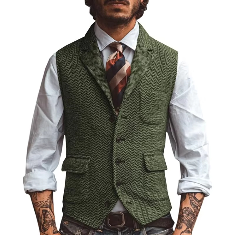 Gilet Rétro en Tweed pour Homm - Men'S Formal Wear Waistcoat avis et prix