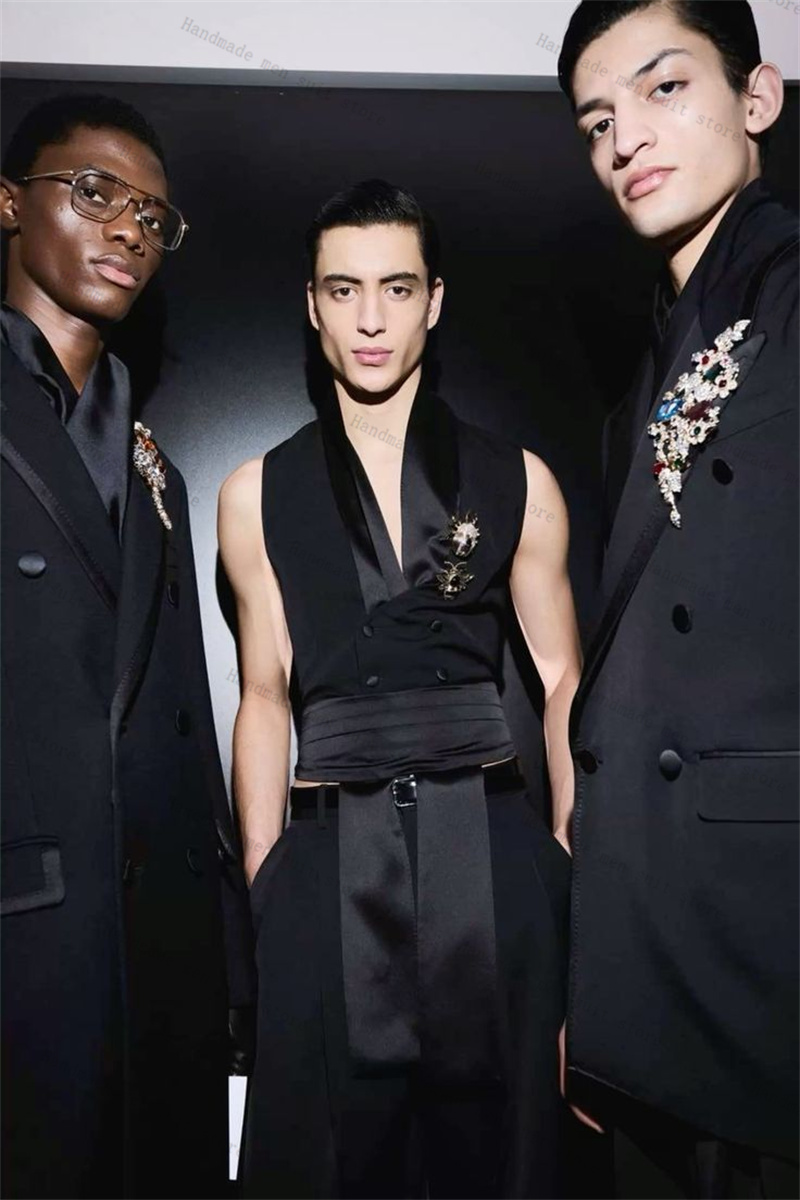 Costumes noirs pour hommes, gi - Men'S Formal Wear Waistcoat avis et prix