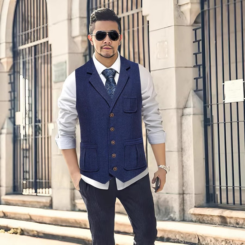 Gilet de costume en tweed à ch - Men'S Formal Wear Waistcoat avis et prix