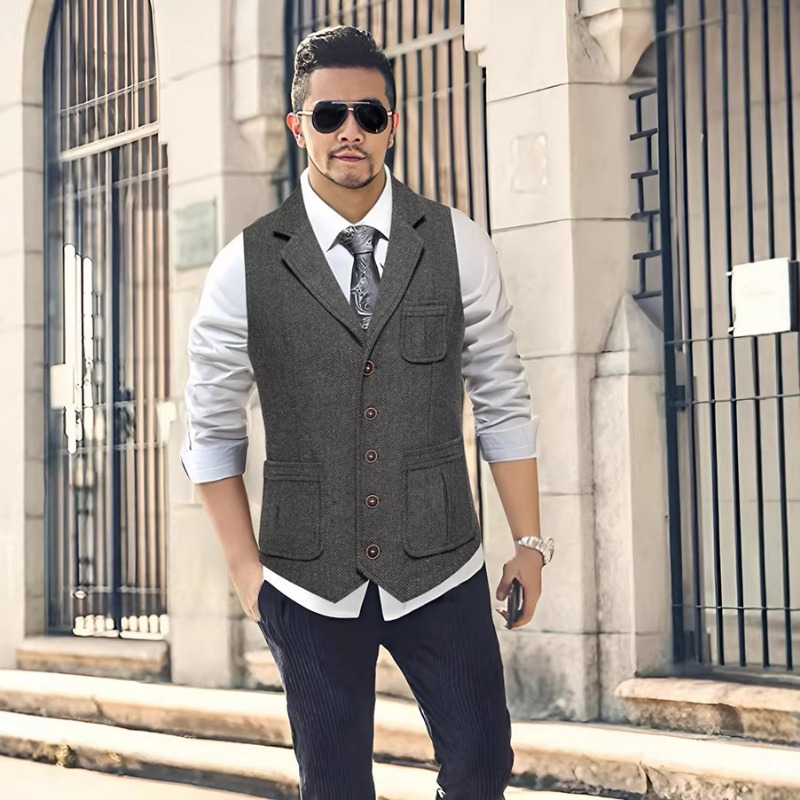 Gilet de costume en tweed à ch - Men'S Formal Wear Waistcoat avis et prix