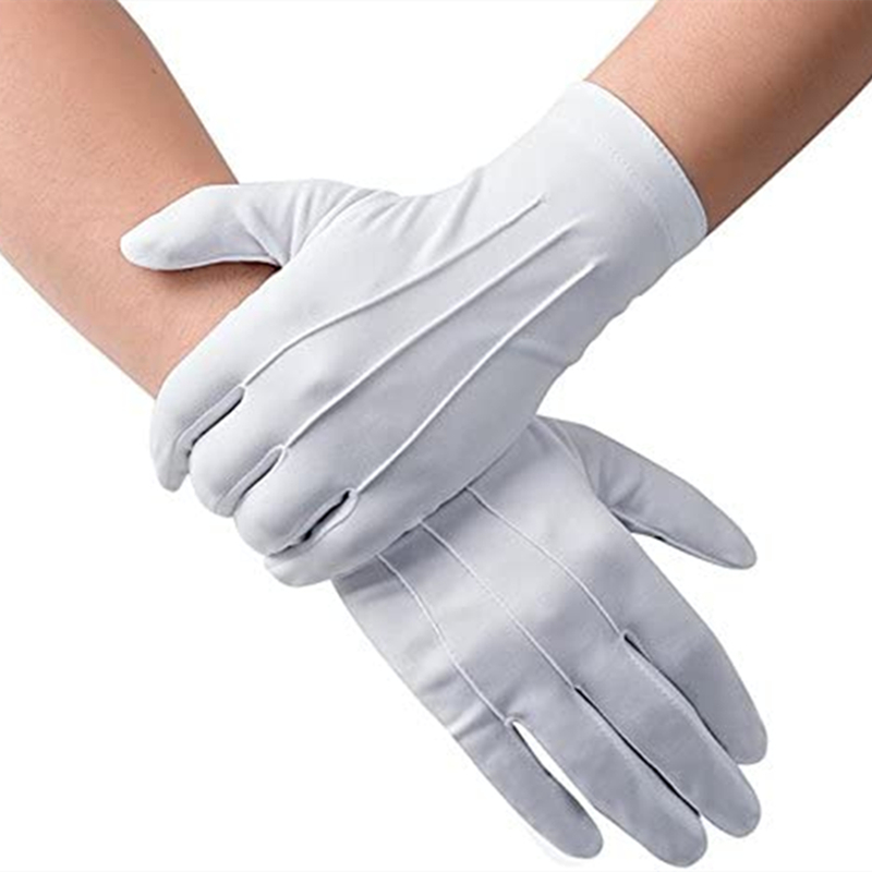 4 pièces gants en coton blanc  - Formal Wear Gloves Men avis et prix