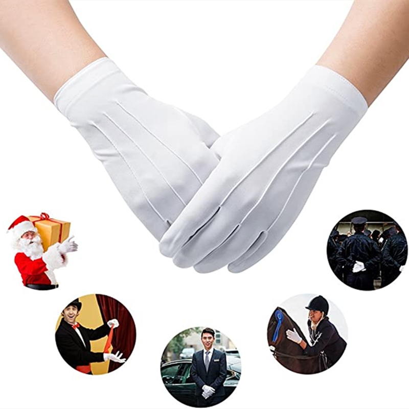 4 pièces gants en coton blanc  - Formal Wear Gloves Men avis et prix