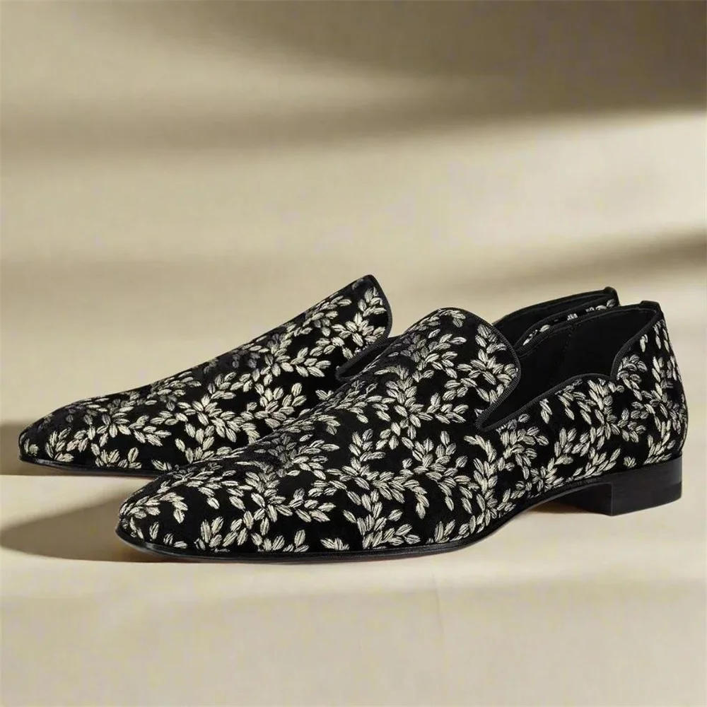 Mocassins noirs à fleurs pour  - Formal Upper Wear Men avis et prix
