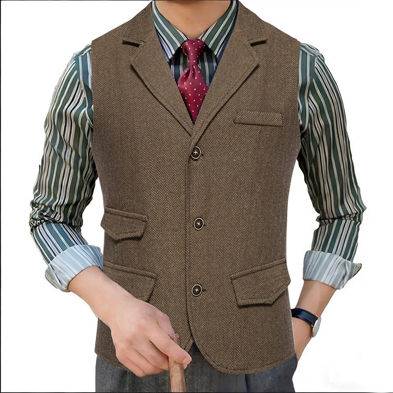 Gilet de costume en tweed à ch - Men'S Formal Wear Waistcoat avis et prix