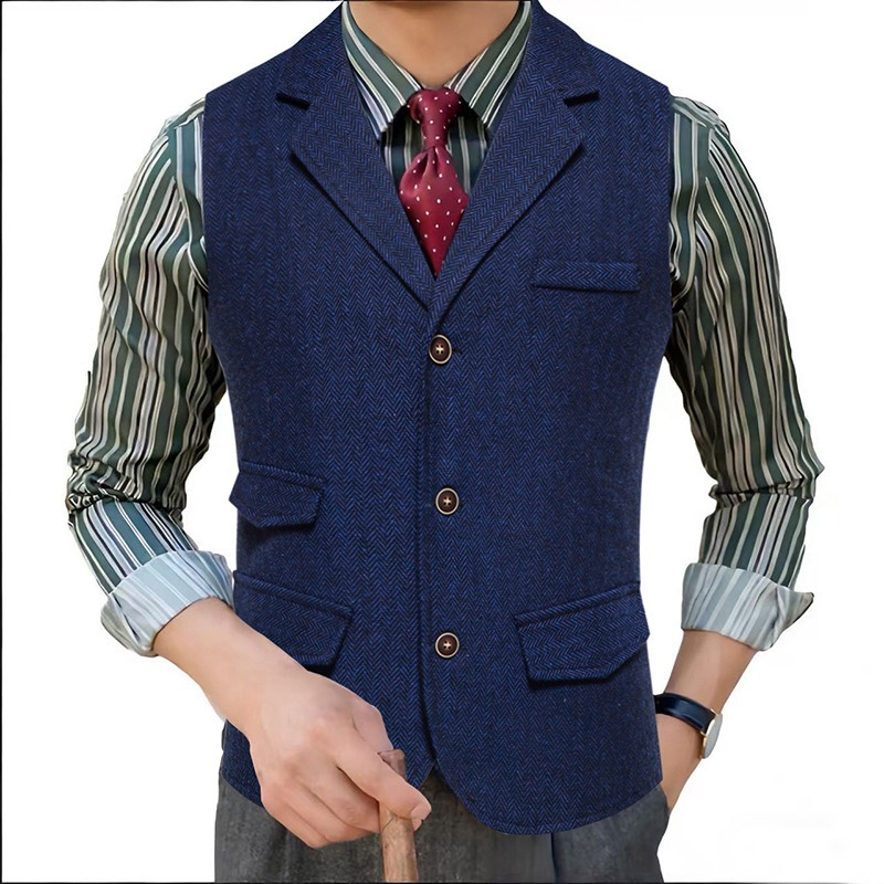 Gilet de costume en tweed à ch - Men'S Formal Wear Waistcoat avis et prix