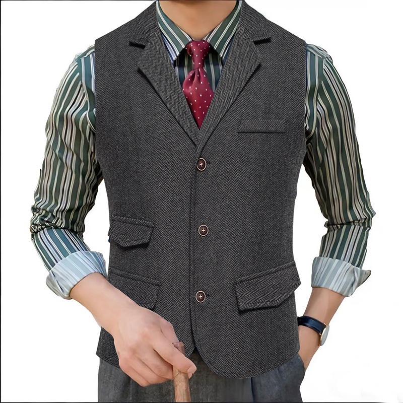 Gilet de costume en tweed à ch - Men'S Formal Wear Waistcoat avis et prix